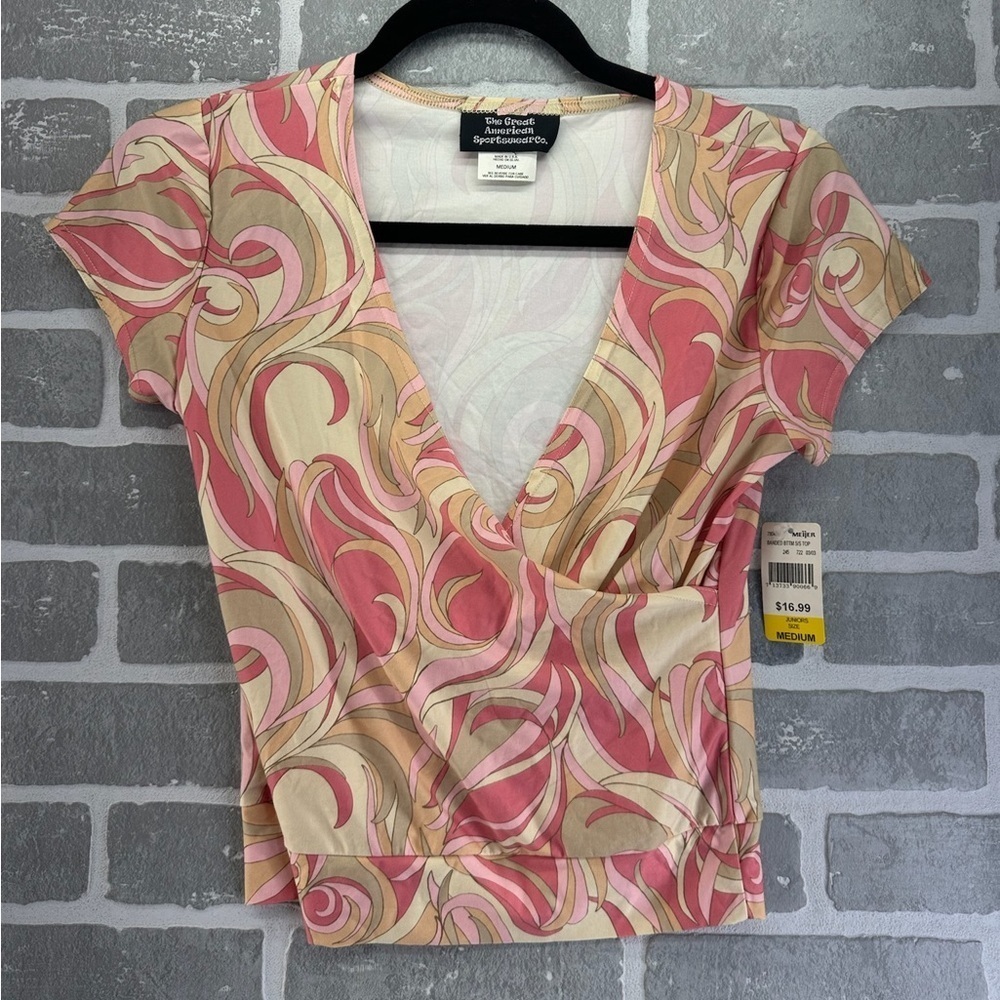 Great‎ American Sportswear Co. Retro Wrap Top Size Medium New